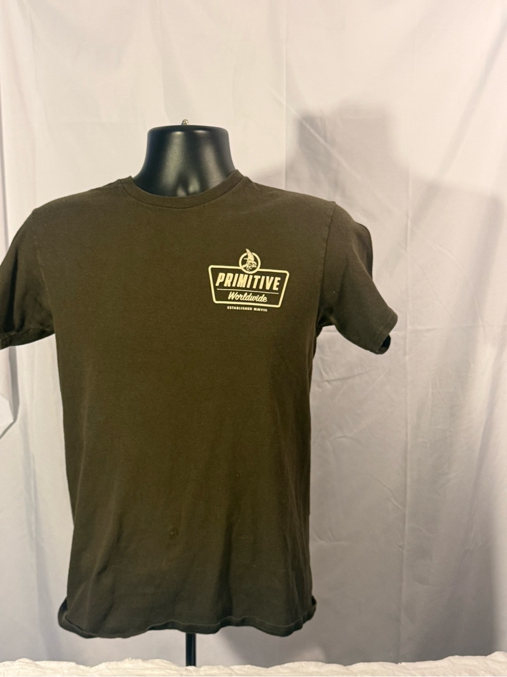 Primitive Olive Green Chest Logo Short Sleeve Tee